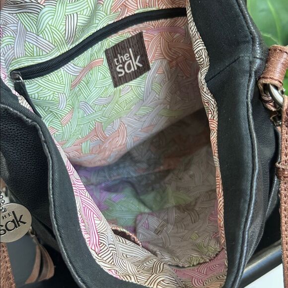 The Sak genuine leather shoulder tote purse neutral clean luxurious - Picture 10 of 10